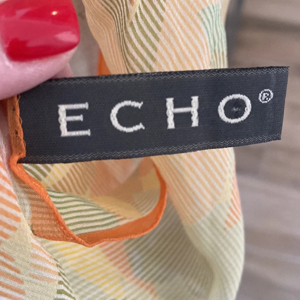 Echo falling leaf print rectangular silk scarf